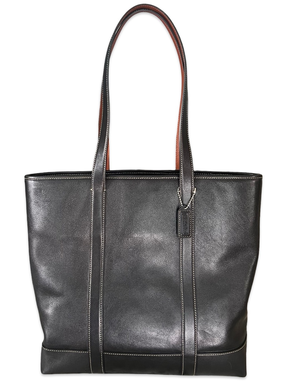 Vintage Coach Hamptons Leather Gallery Tote Bag in Black and Brown - Picture 2 of 11